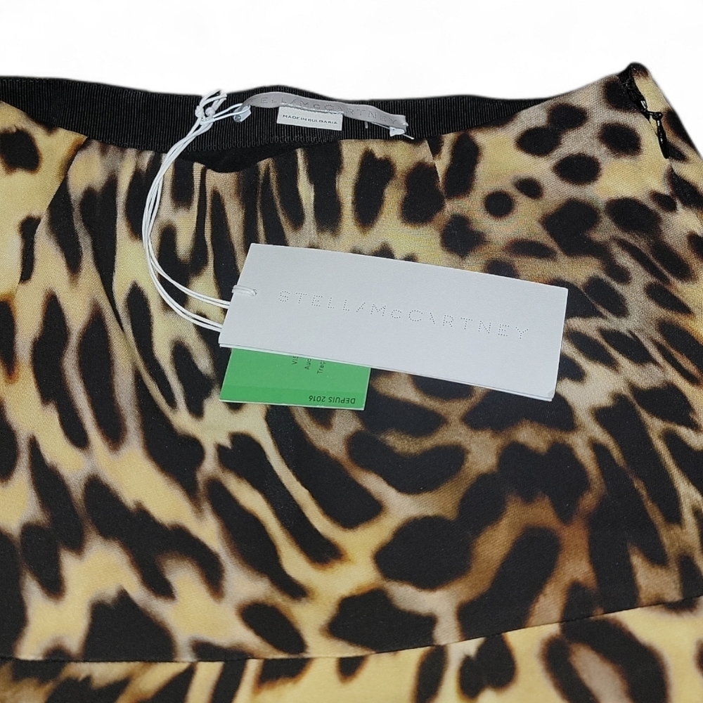 $895 NWT STELLA MCCARTNEY Tortoise Shell Print Satin Envers Mini Skirt IT34 - Picture 5 of 5